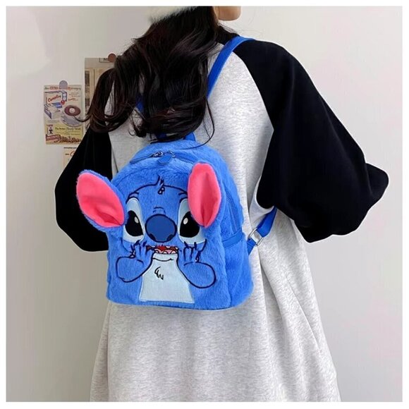 NWT Disney Stitch Blue Plush Small Backpack main image 5